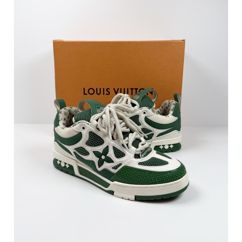 Size 8.5LV/9.5US - Louis Vuitton Skate Leather Green Sneakers - Picture 2 of 9